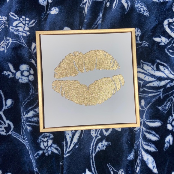 Target Other - Golden Lips Canvas Wall Art